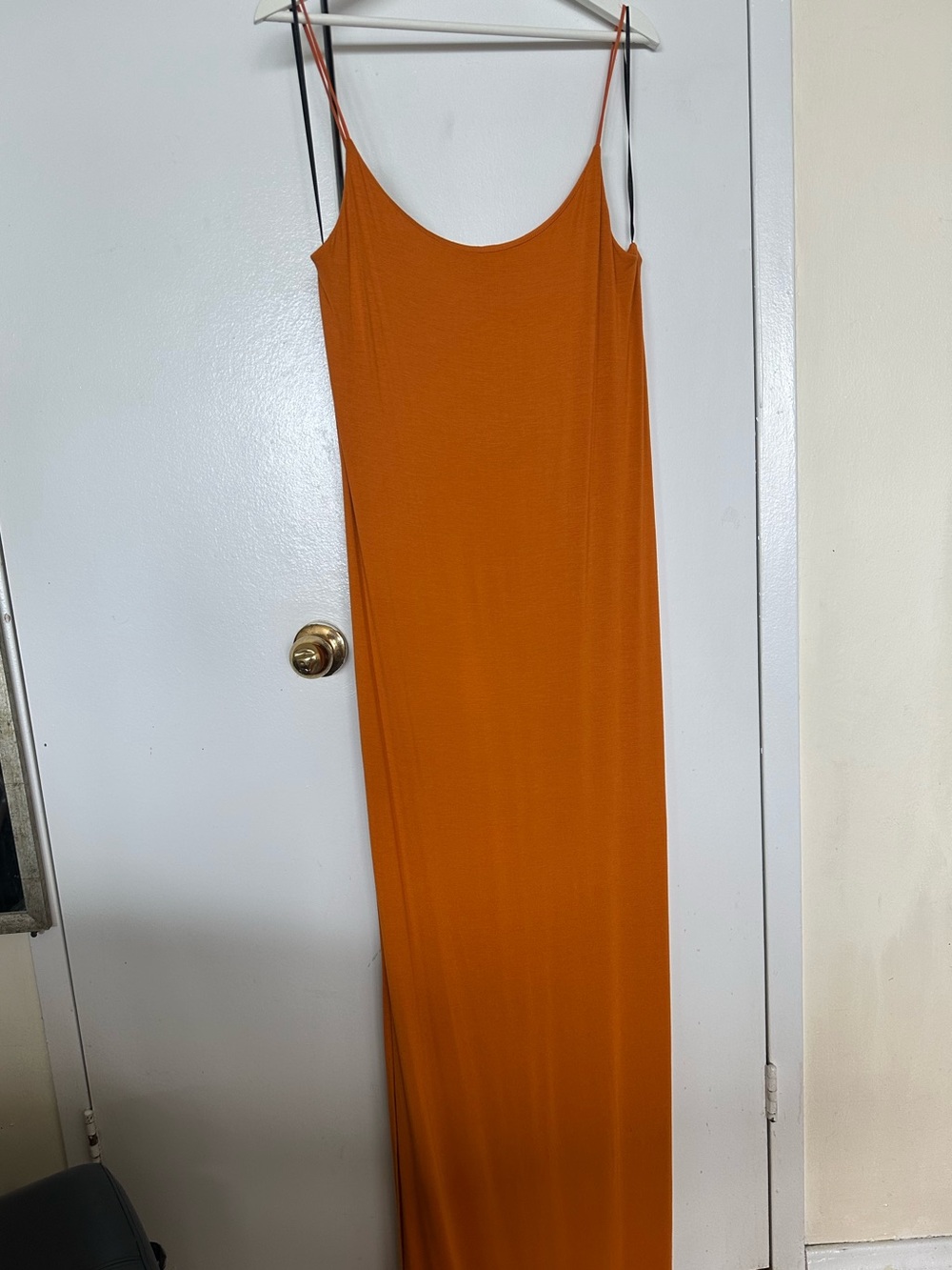 Spaghetti Strap Maxi Dress in Burnt Orange